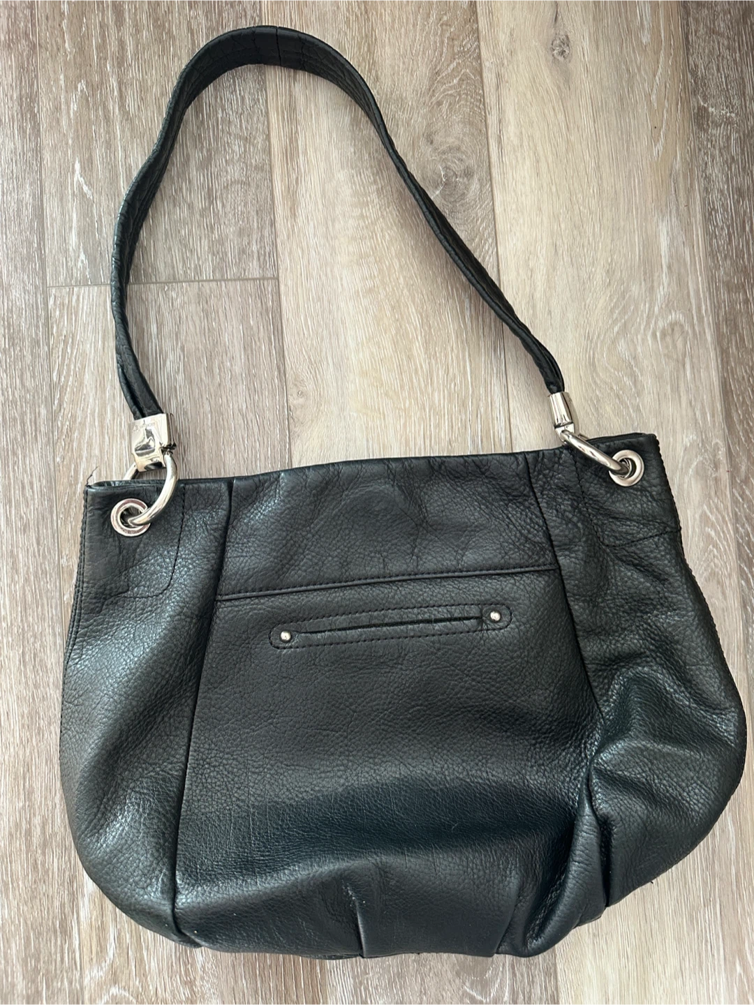 Vintage B. Makowsky Black Leather Hobo Handbag - photo 3