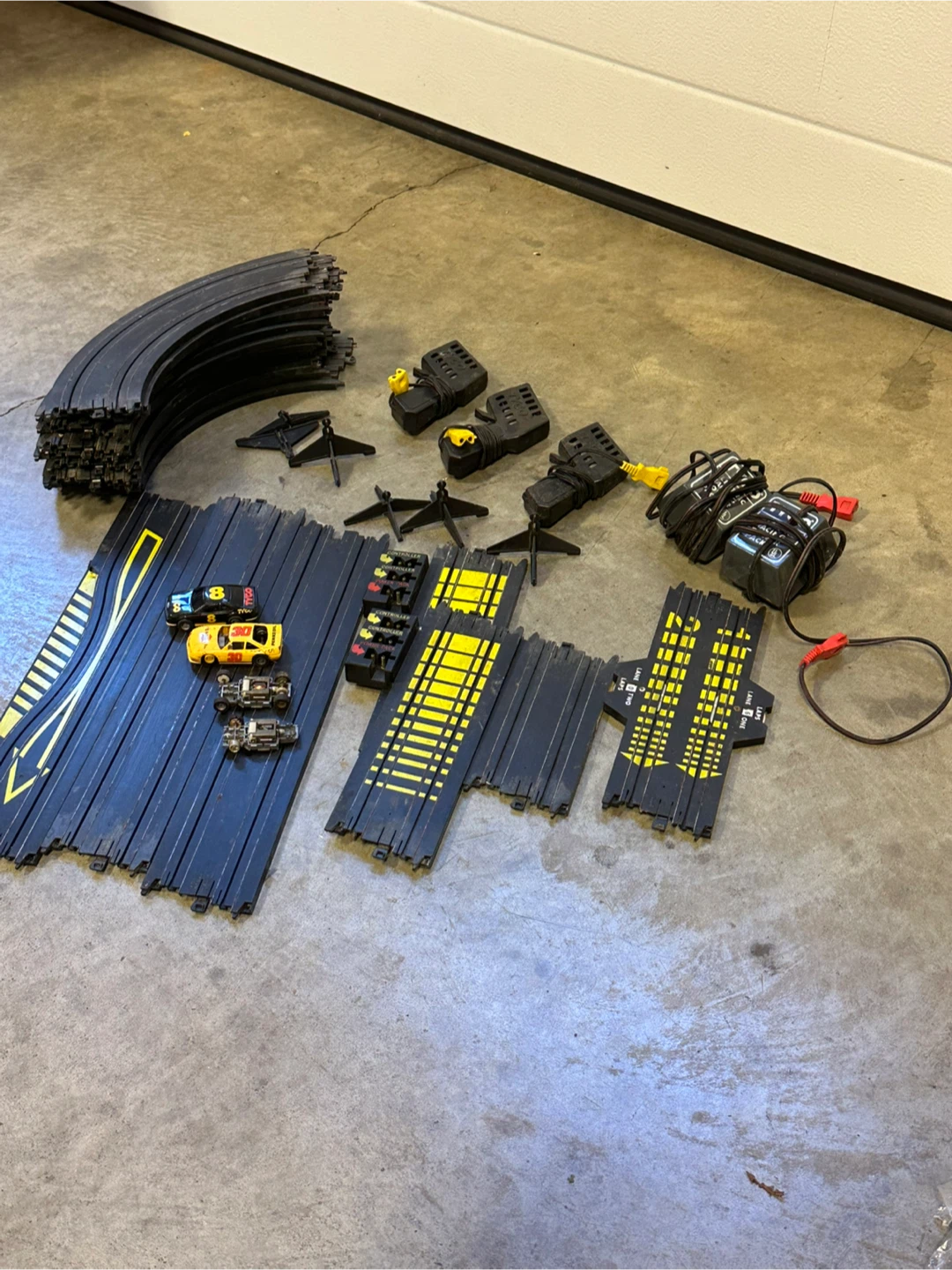 Tyco slot car track and car lot