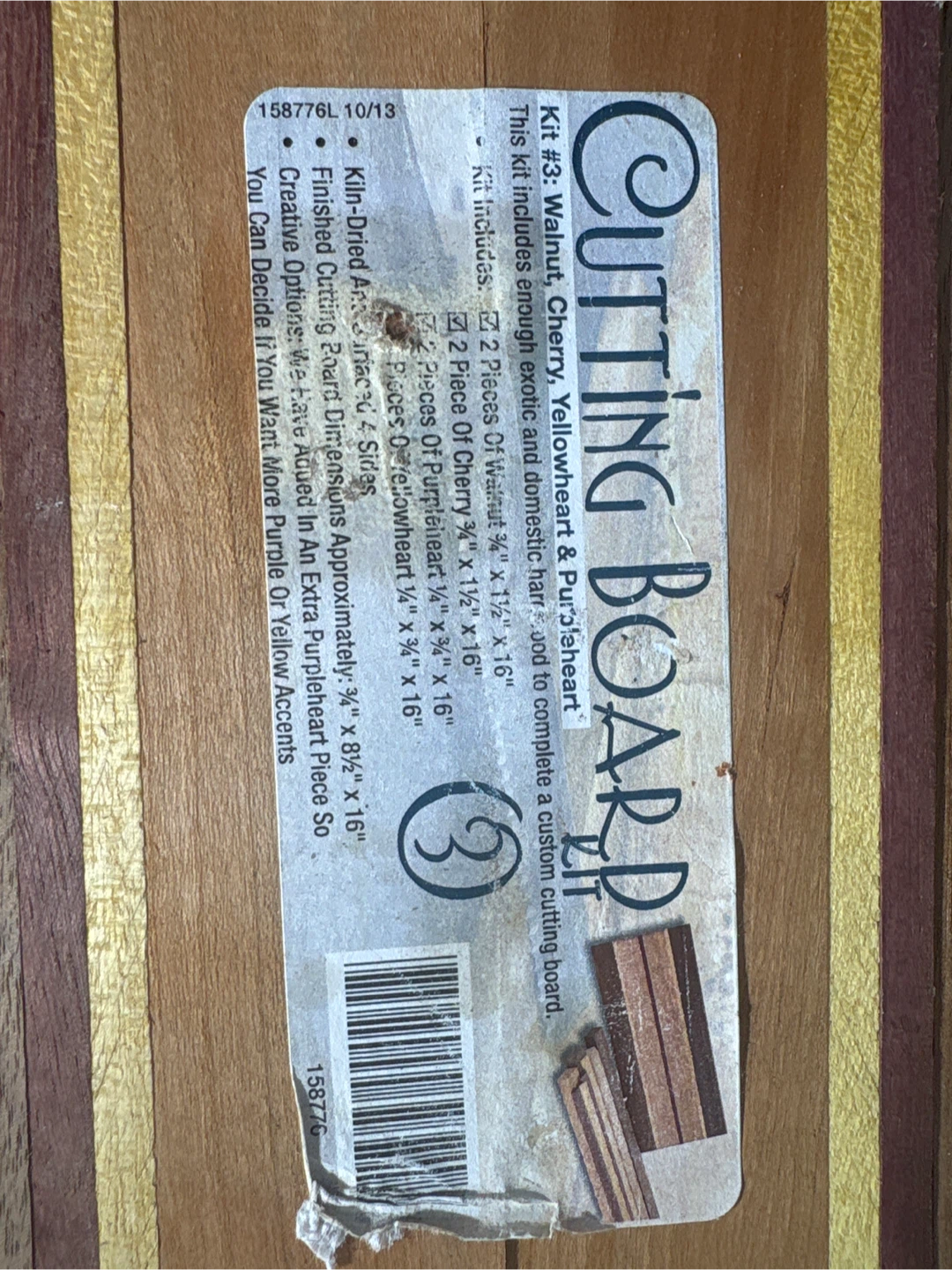 Cutting Board Kit - Walnut, Cherry, Yellowheart & Purpleheart - photo 4