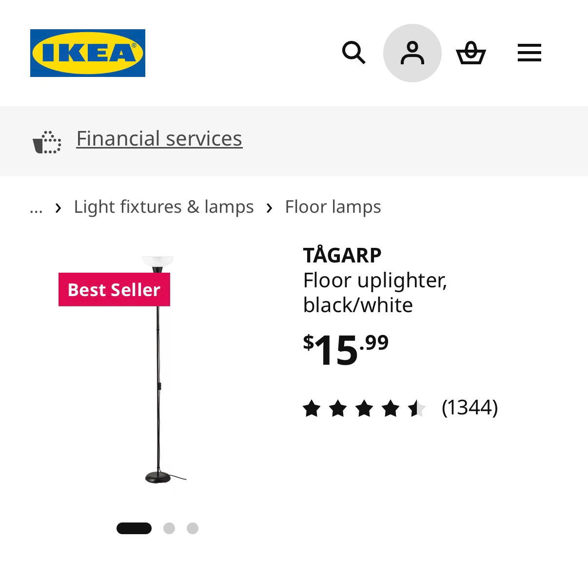 Ikea black floor lamp - photo 4