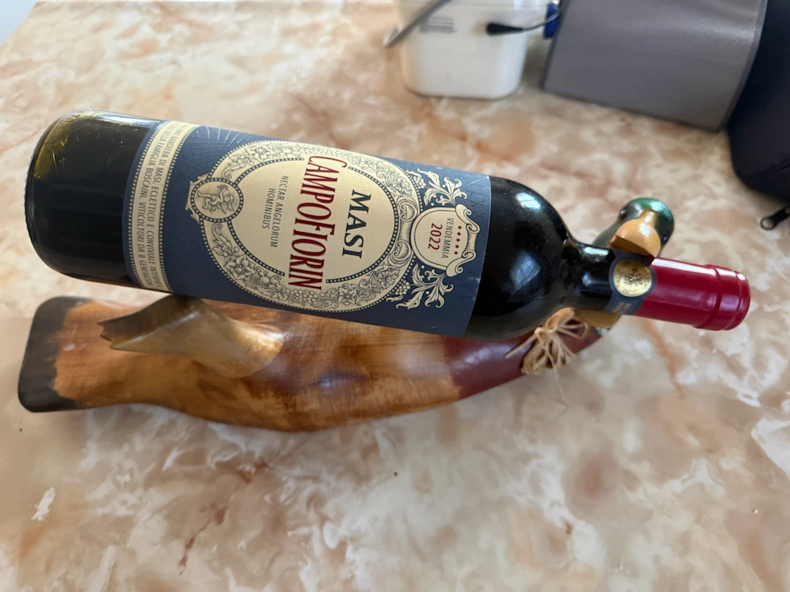 Hand Carved Wooden Duck Wine Holder