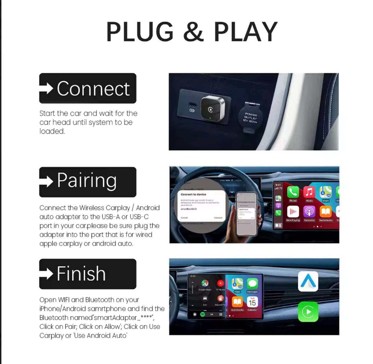 Wireless CarPlay Android Auto Adapter - photo 4