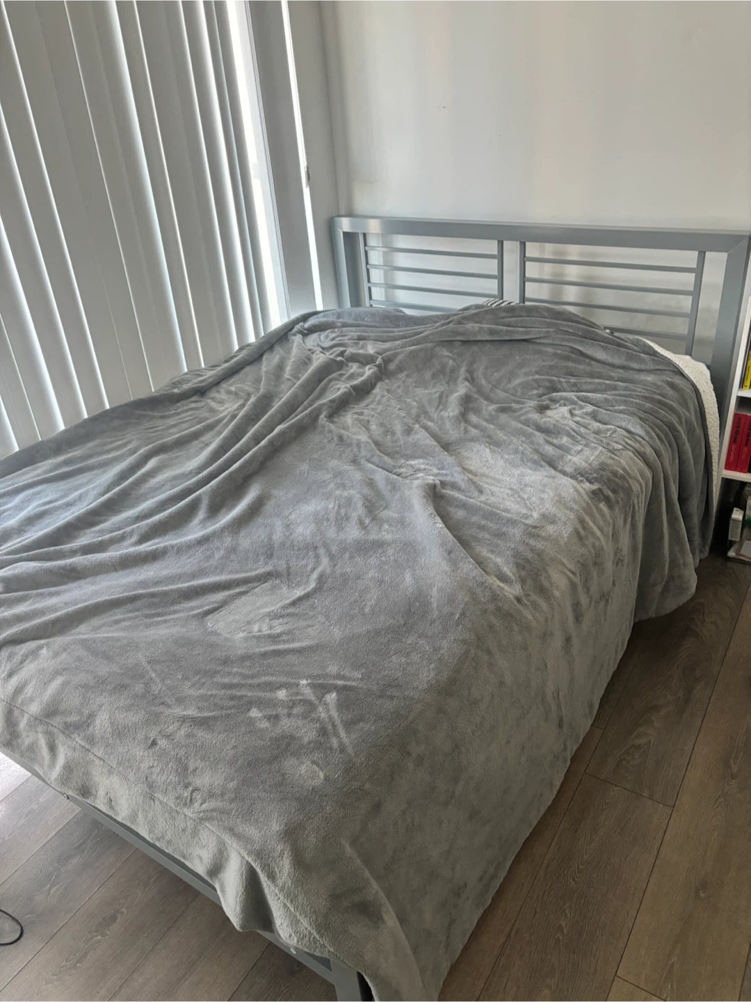 MOVING OUT SALE Grey Metal Bed Frame + Mattress - photo 2