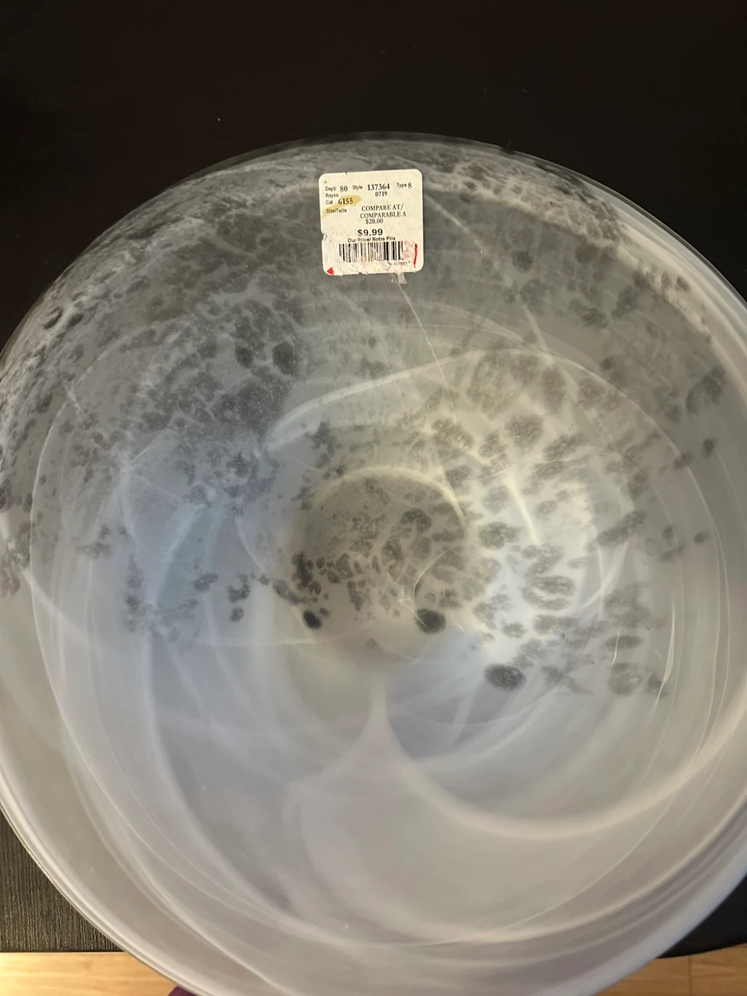 Large Decorative Frosted Glass Bowl – Brand New - photo 2