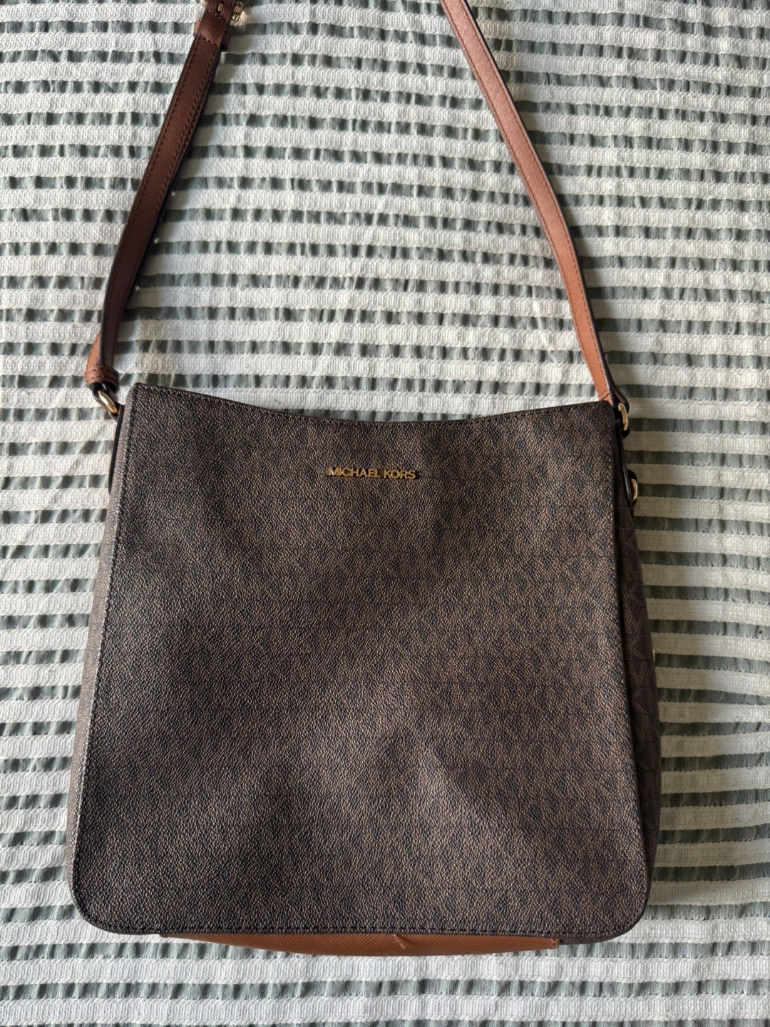 Michael Kors Brown Signature Print Shoulder Bag