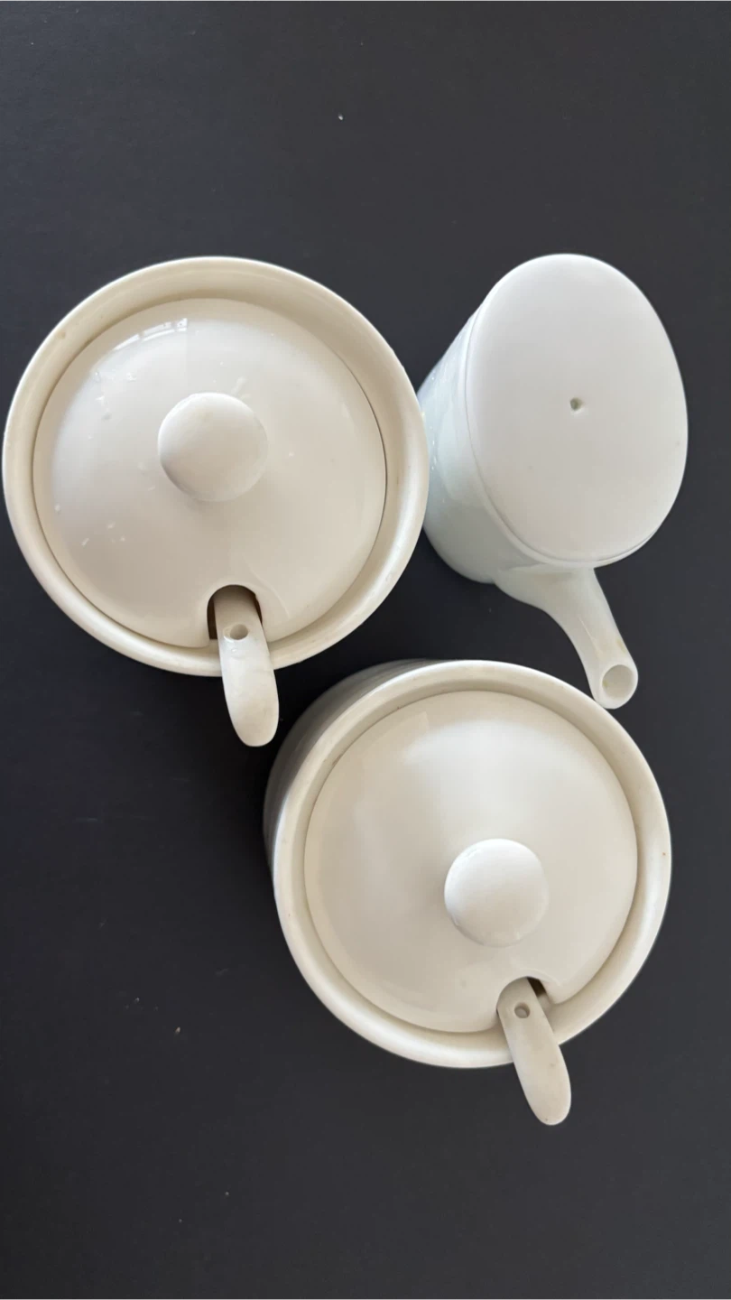 White Ceramic Condiment Set with Spoons - photo 2