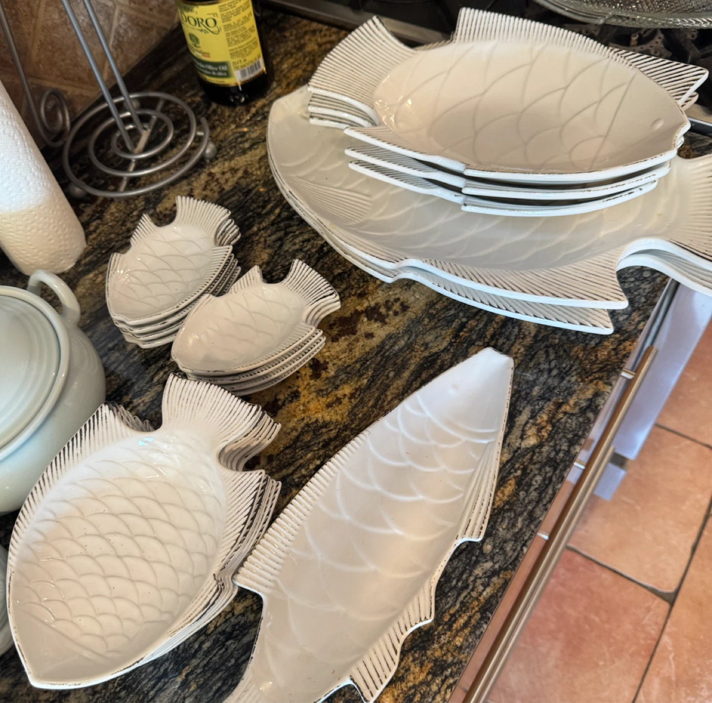 ND Exclusive - White Ceramic Fish Platters & Plates set - photo 2