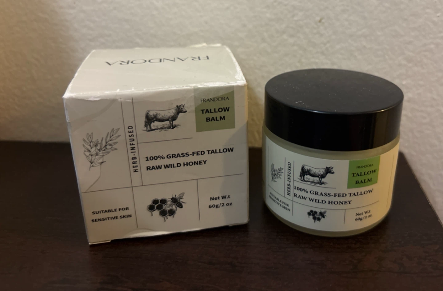 NEW-Frandora Tallow Balm with Raw Wild Honey - 2 oz