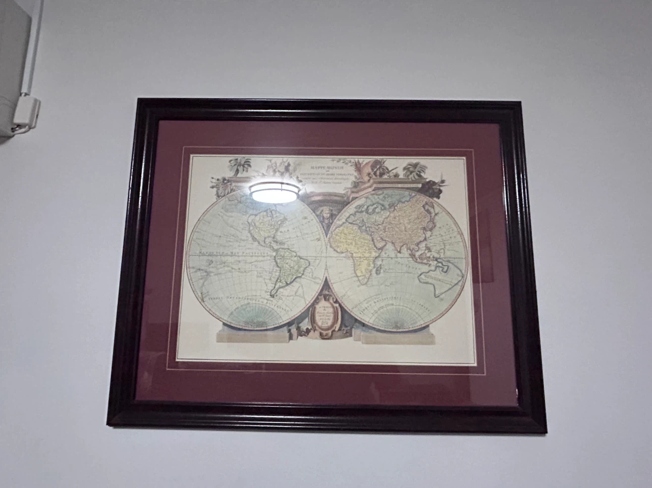 For Sale: Hand-Colored Double-Hemisphere Map by Janvier / Santin