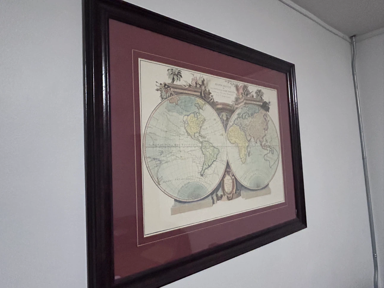 For Sale: Hand-Colored Double-Hemisphere Map by Janvier / Santin - photo 2