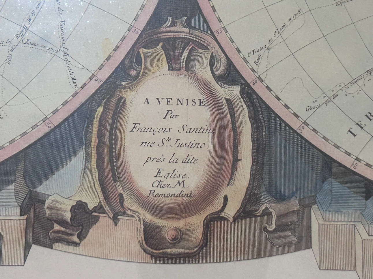 For Sale: Hand-Colored Double-Hemisphere Map by Janvier / Santin - photo 4