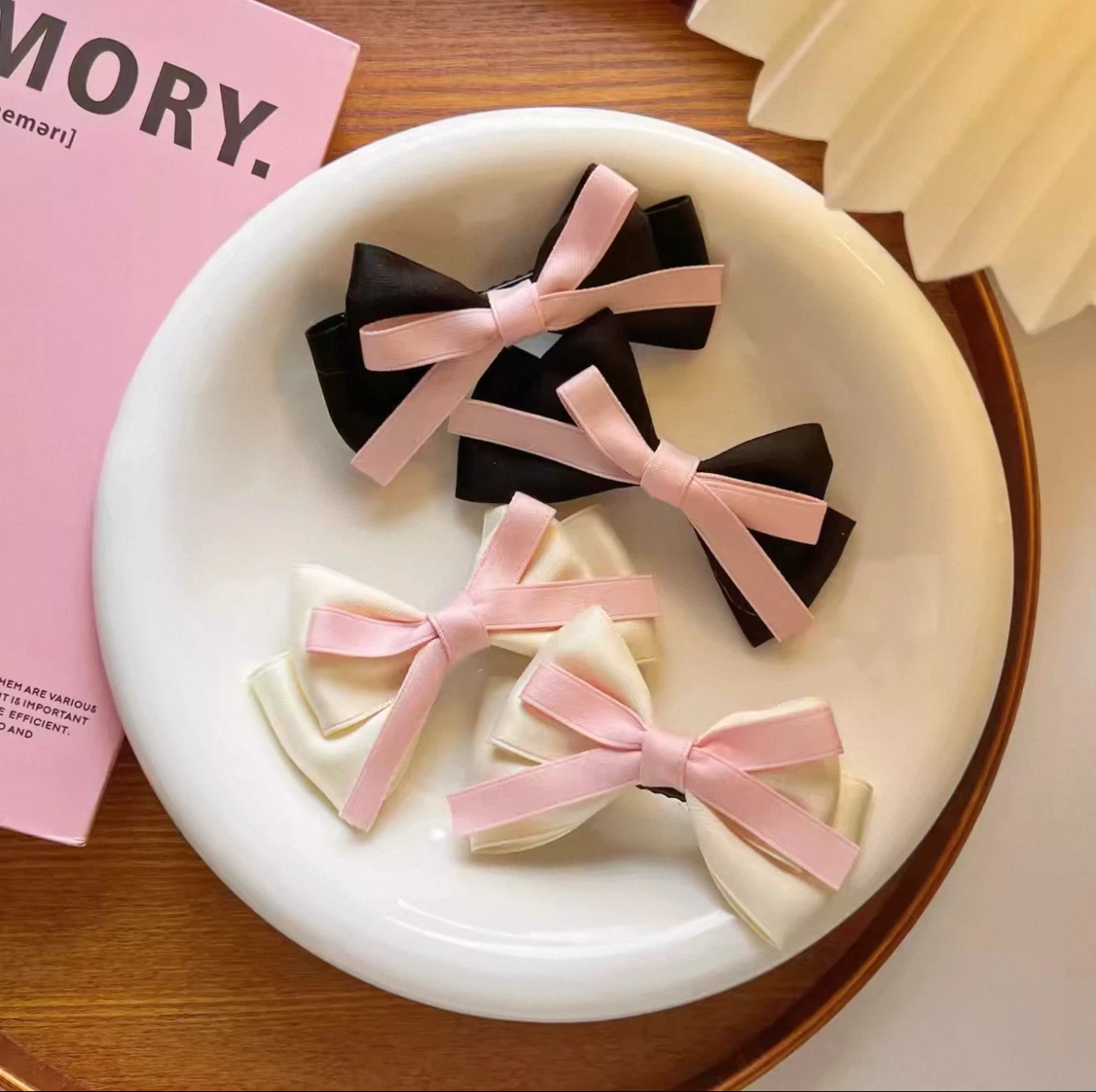 Satin Ribbon Bow Hair Clips - photo 3