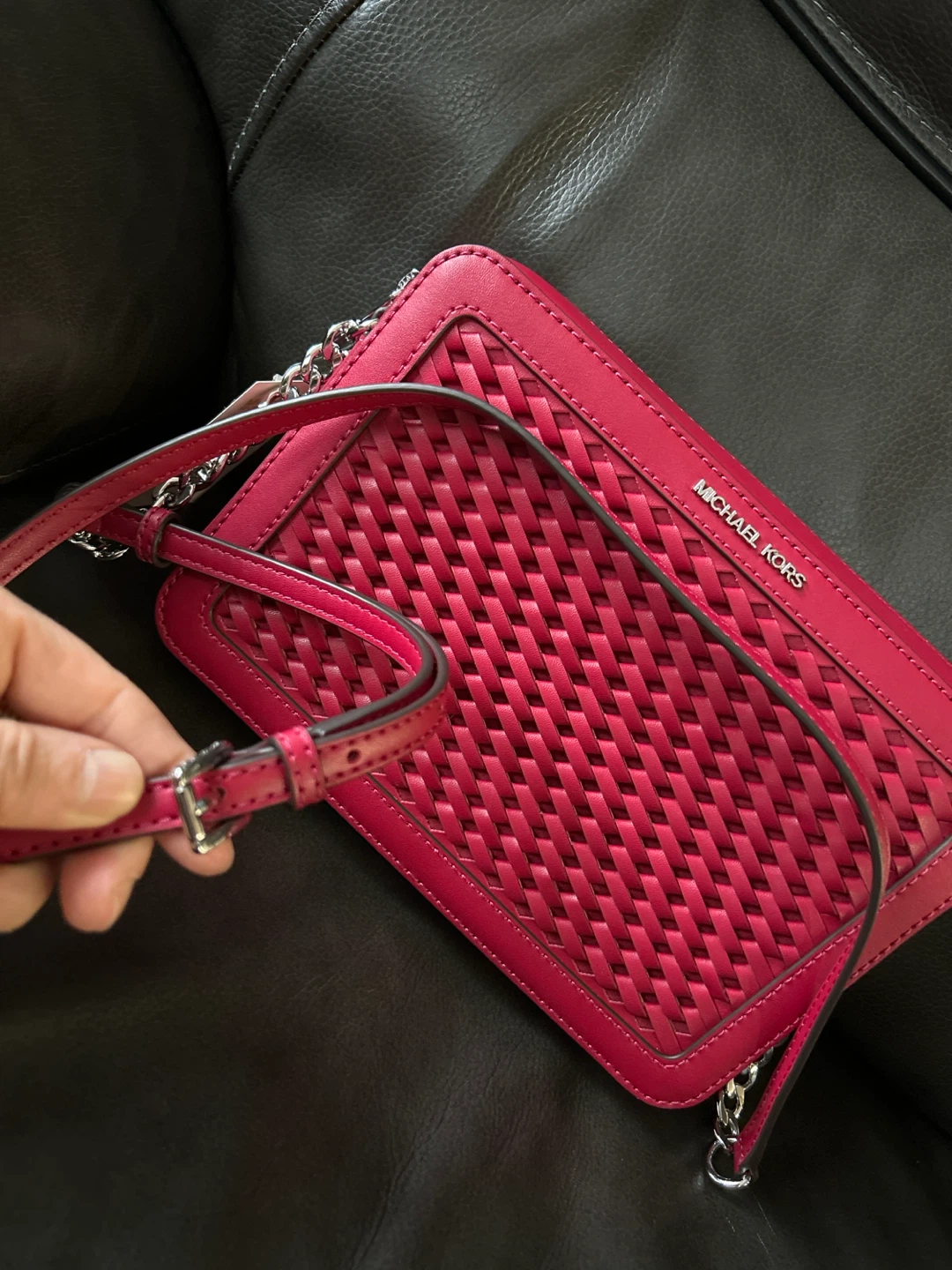 Michael Kors Woven Crossbody Bag - Red - photo 2