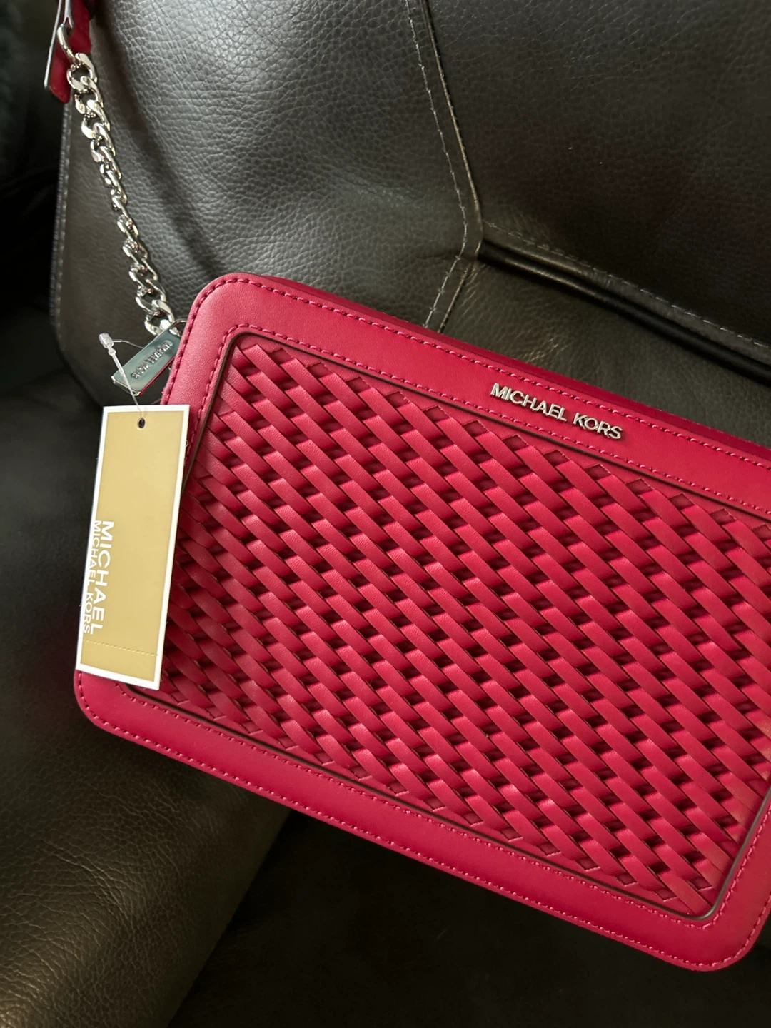 Michael Kors Woven Crossbody Bag - Red - photo 3