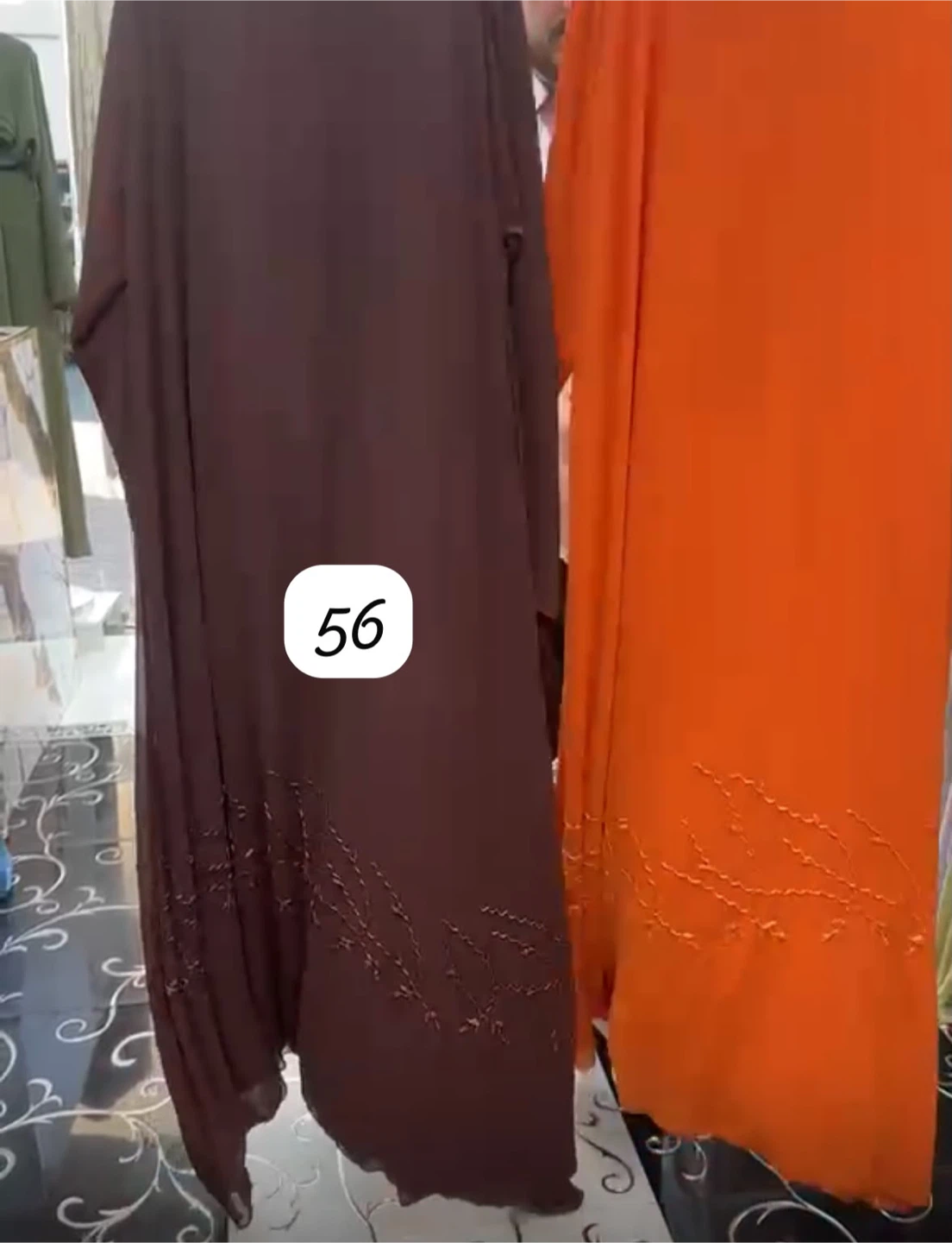 Brand new brown beaded chiffon abaya -56 - photo 2