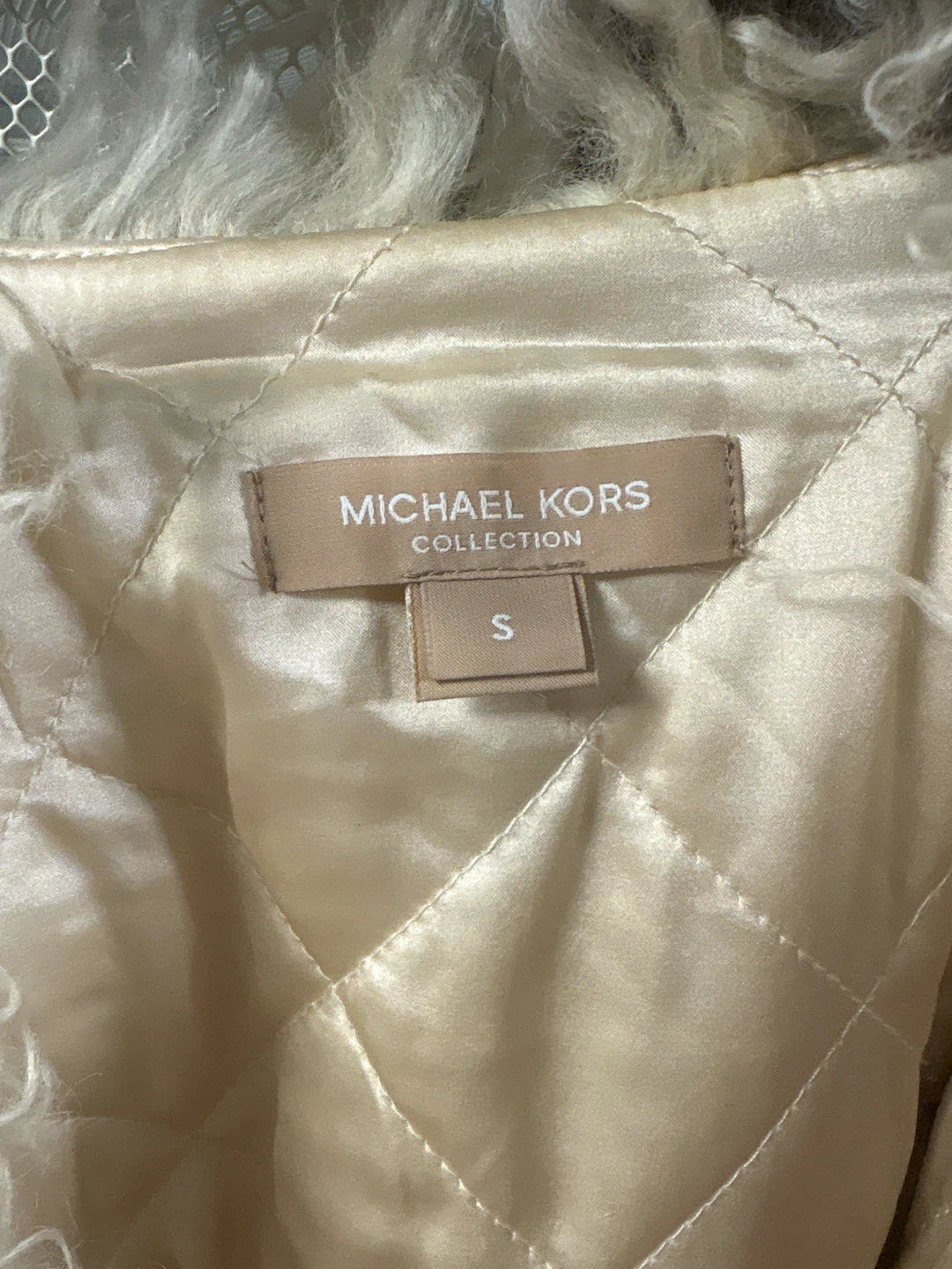 Michael Kors Collection Cream Faux Fur Jacket Size S - photo 2