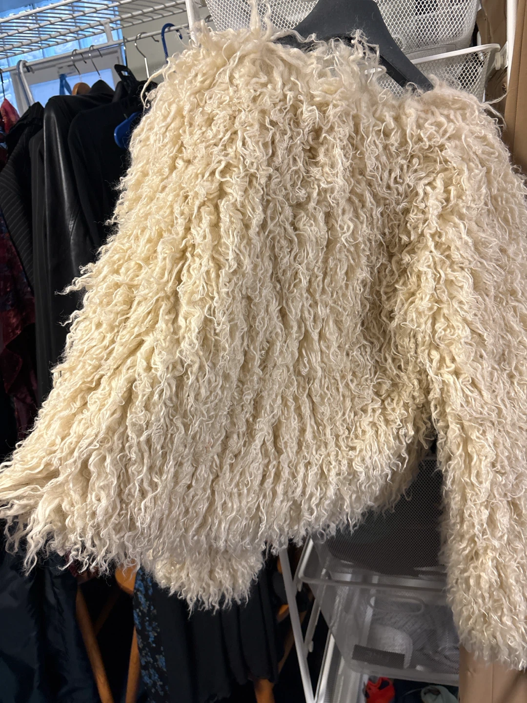 Michael Kors Collection Cream Faux Fur Jacket Size S - photo 4