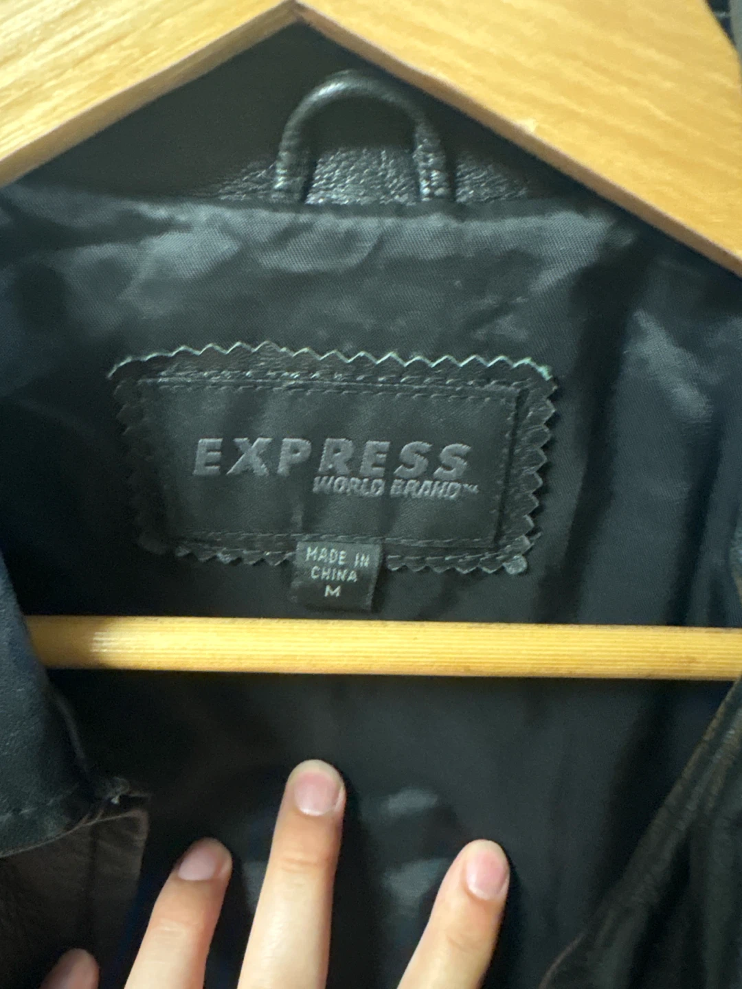Express Black Leather Jacket Size M - photo 2