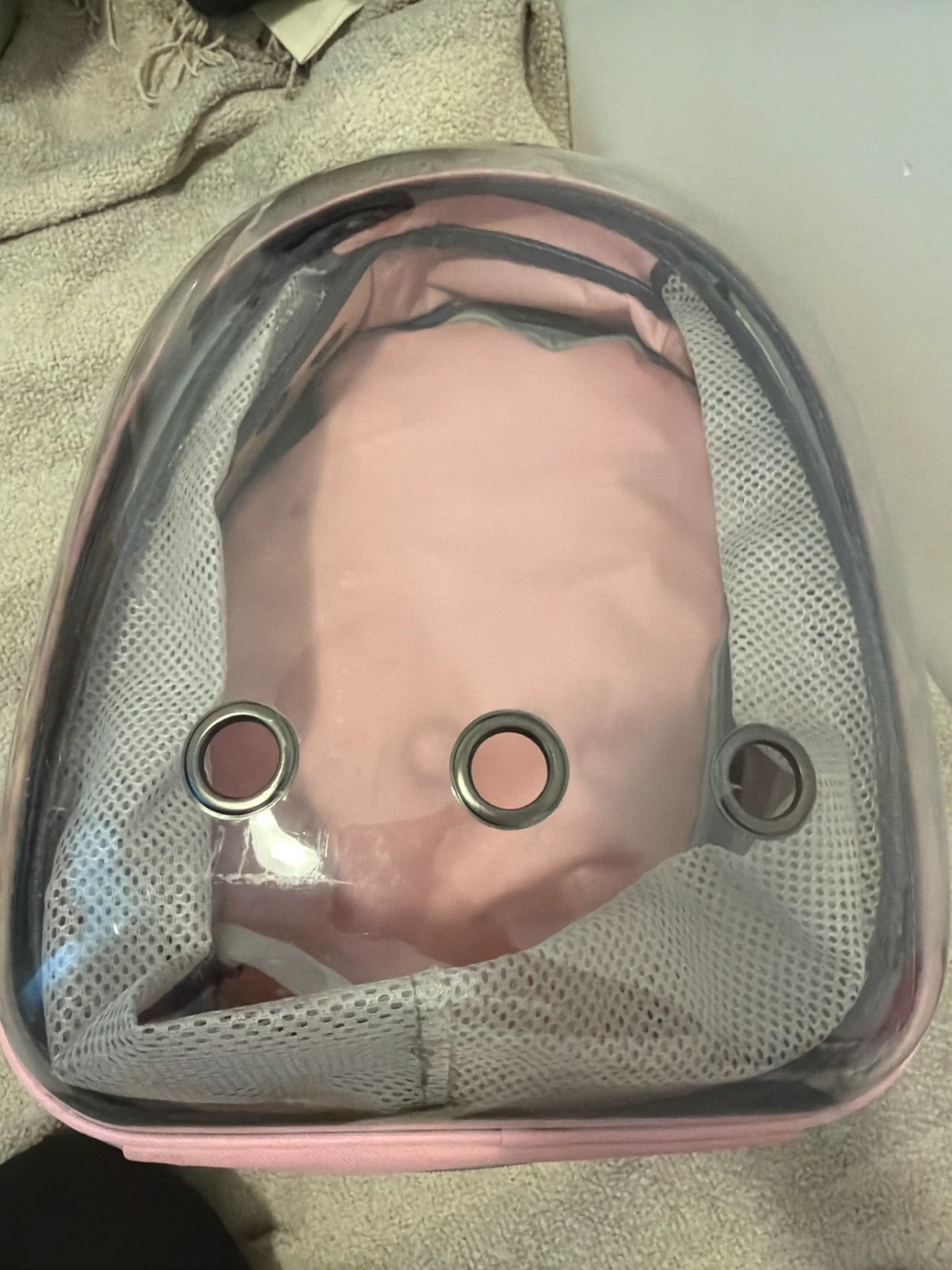Pink Pet Carrier Backpack with Clear Bubble