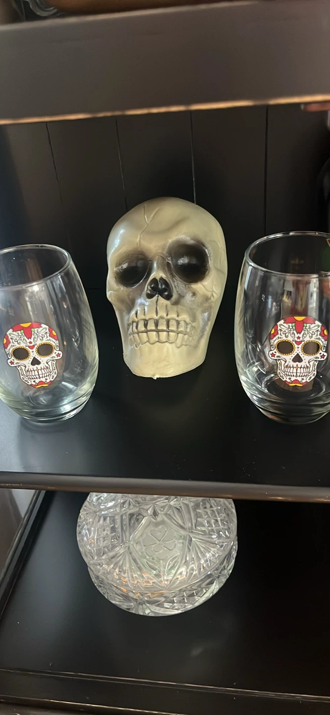 Day of the Dead Skull Wine Glasses Set