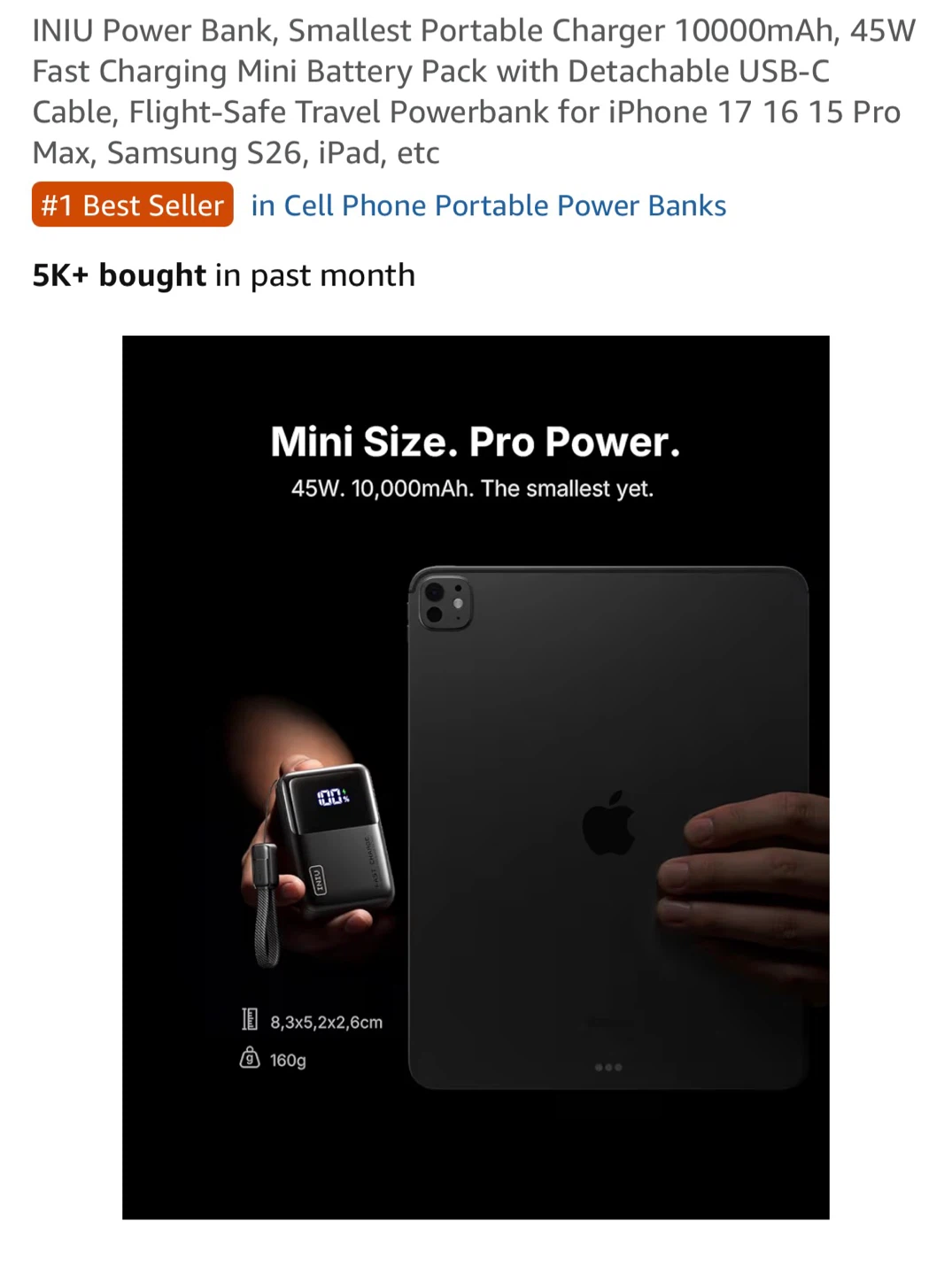 INIU Power Bank 10000mAh - photo 2