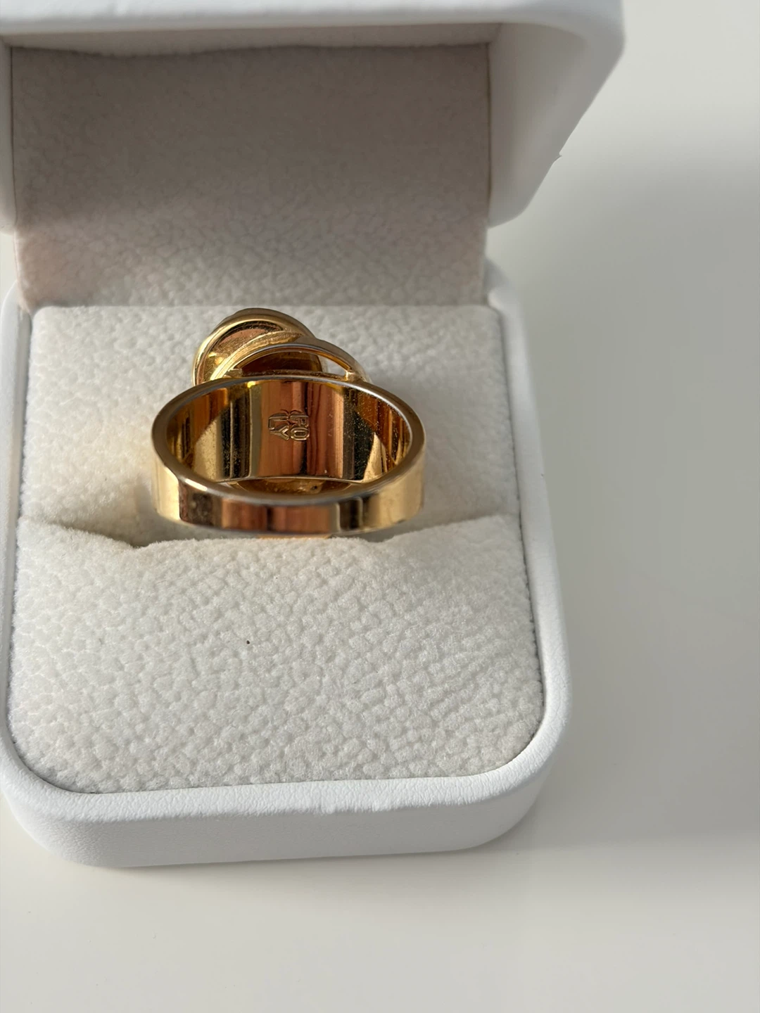 Gold-tone ring with red stone and silver accent - photo 4