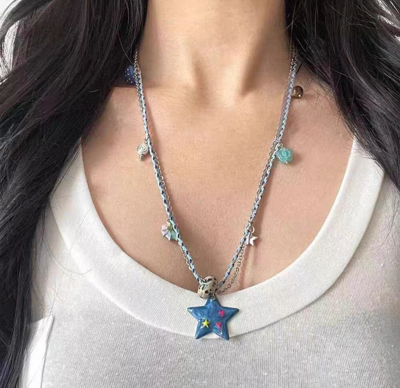 Y2K Star Charm Layered Necklace - photo 2