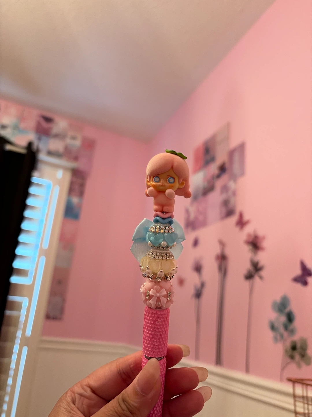 Strawberry girl Handmade Pink Character Pen