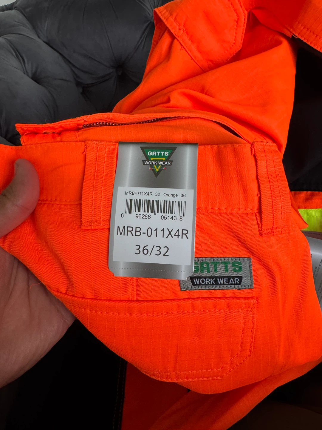 Gatts Workwear Orange Safety Pants Size 36/32