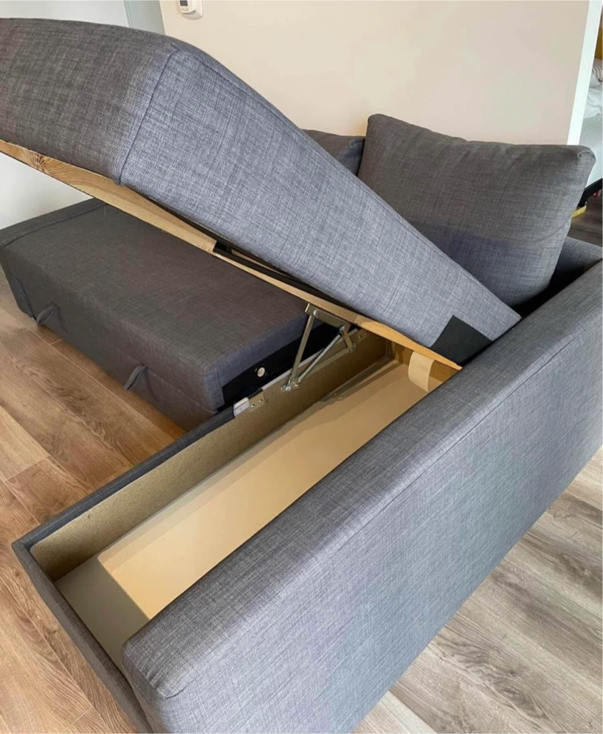 Grey Sectional Sofa Bed with Storage - photo 4