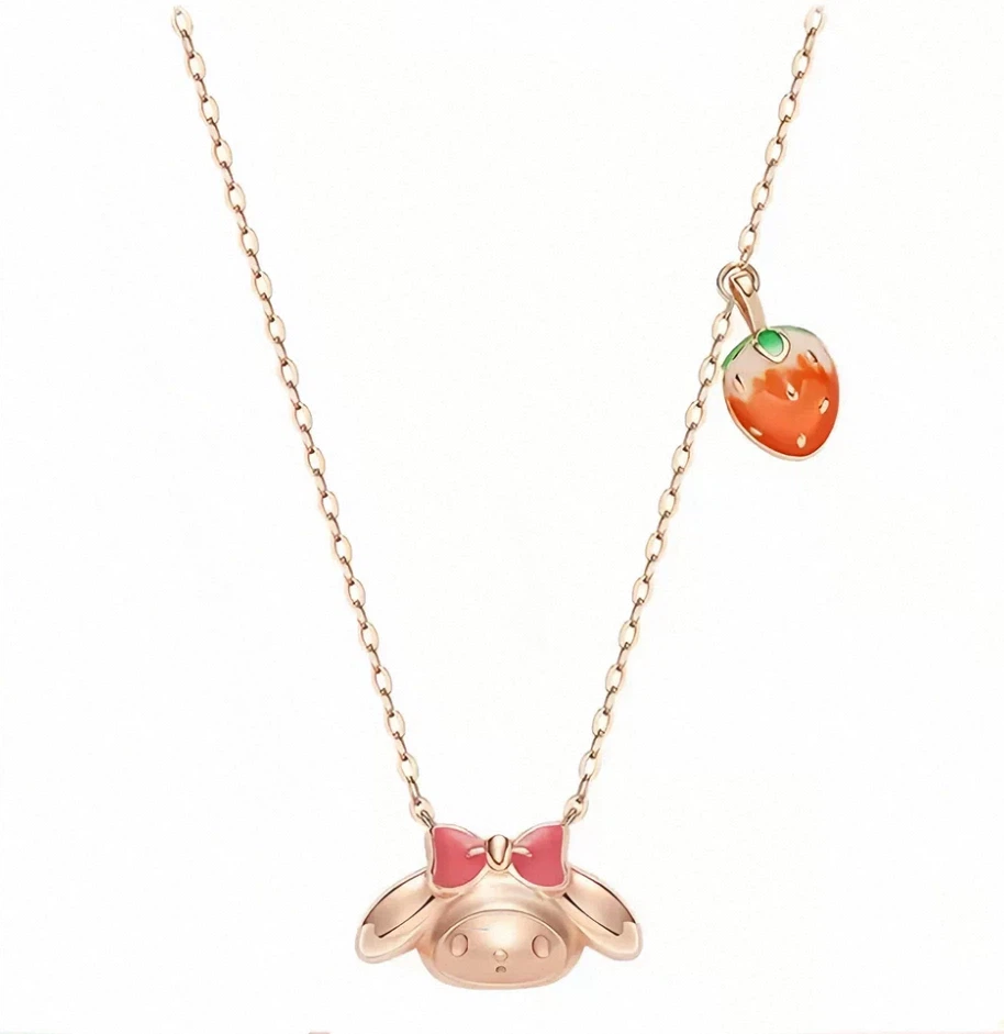 Sanrio My Melody Strawberry Rose Gold Necklace