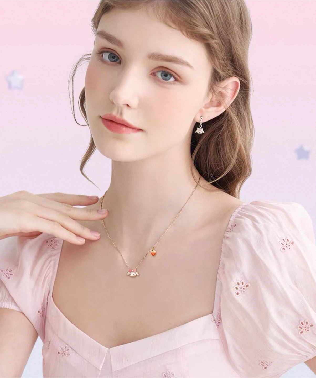 Sanrio My Melody Strawberry Rose Gold Necklace - photo 2