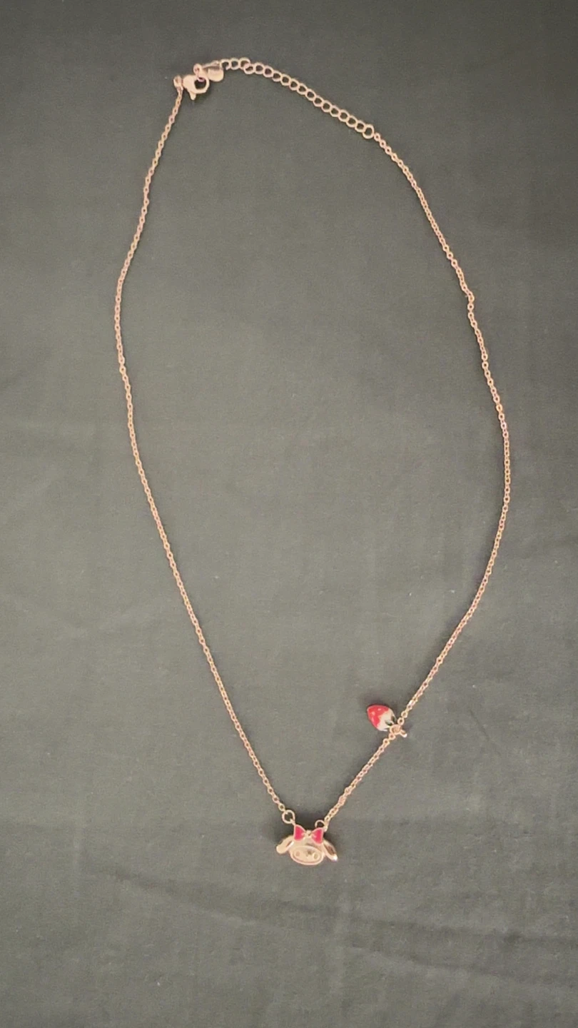 Sanrio My Melody Strawberry Rose Gold Necklace - photo 3