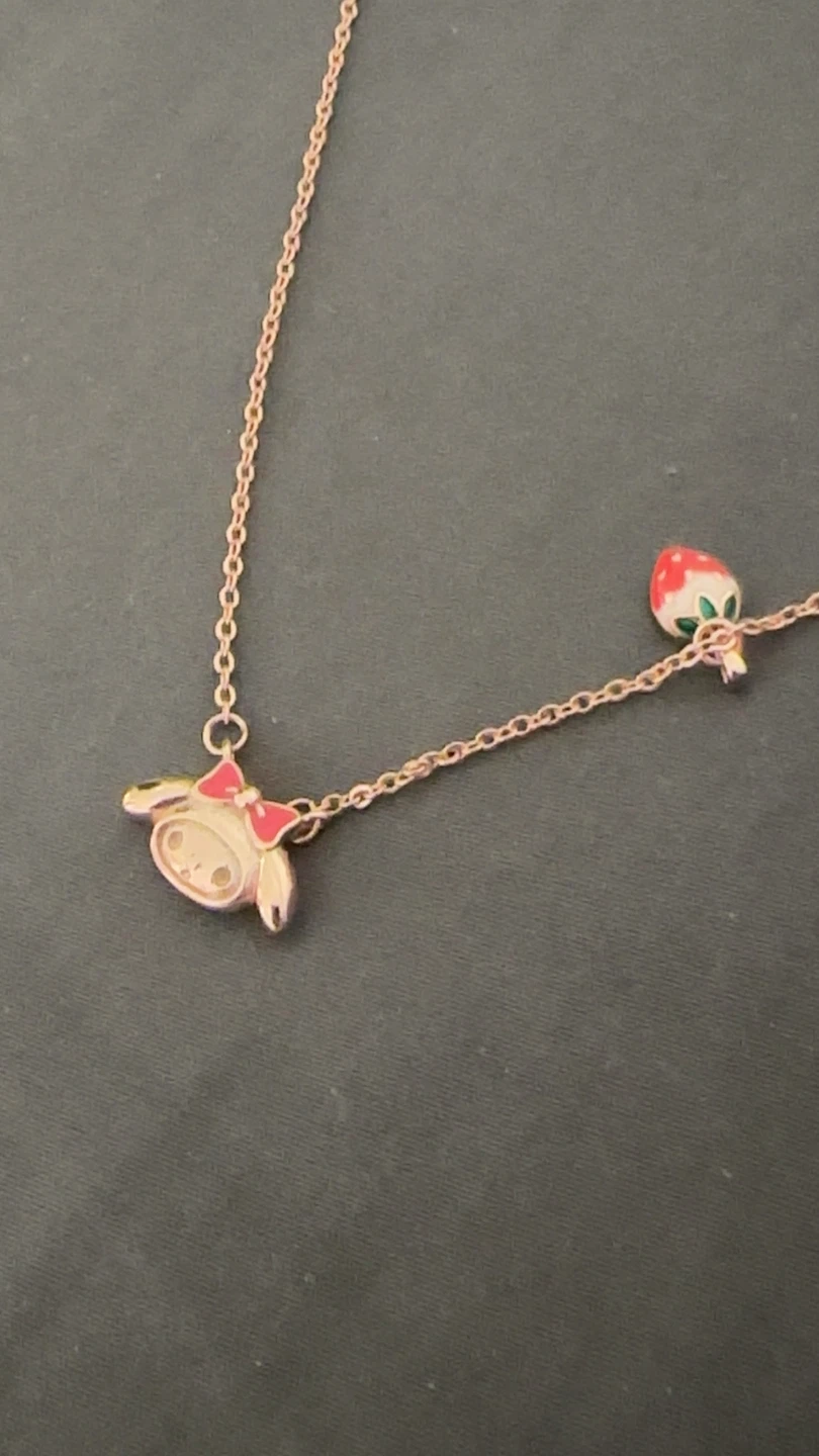 Sanrio My Melody Strawberry Rose Gold Necklace - photo 4
