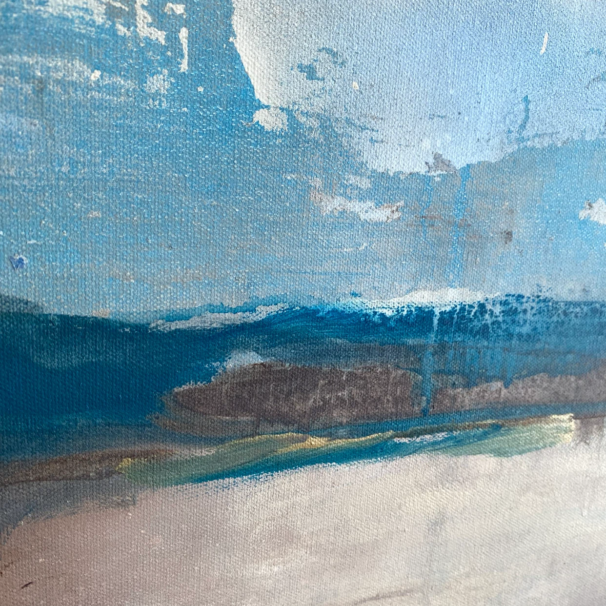Original Painting Abstract Coastal Landscape wall Art - photo 4