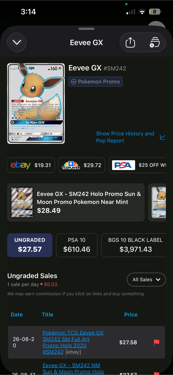 Eevee GX Pokemon Card #SM242