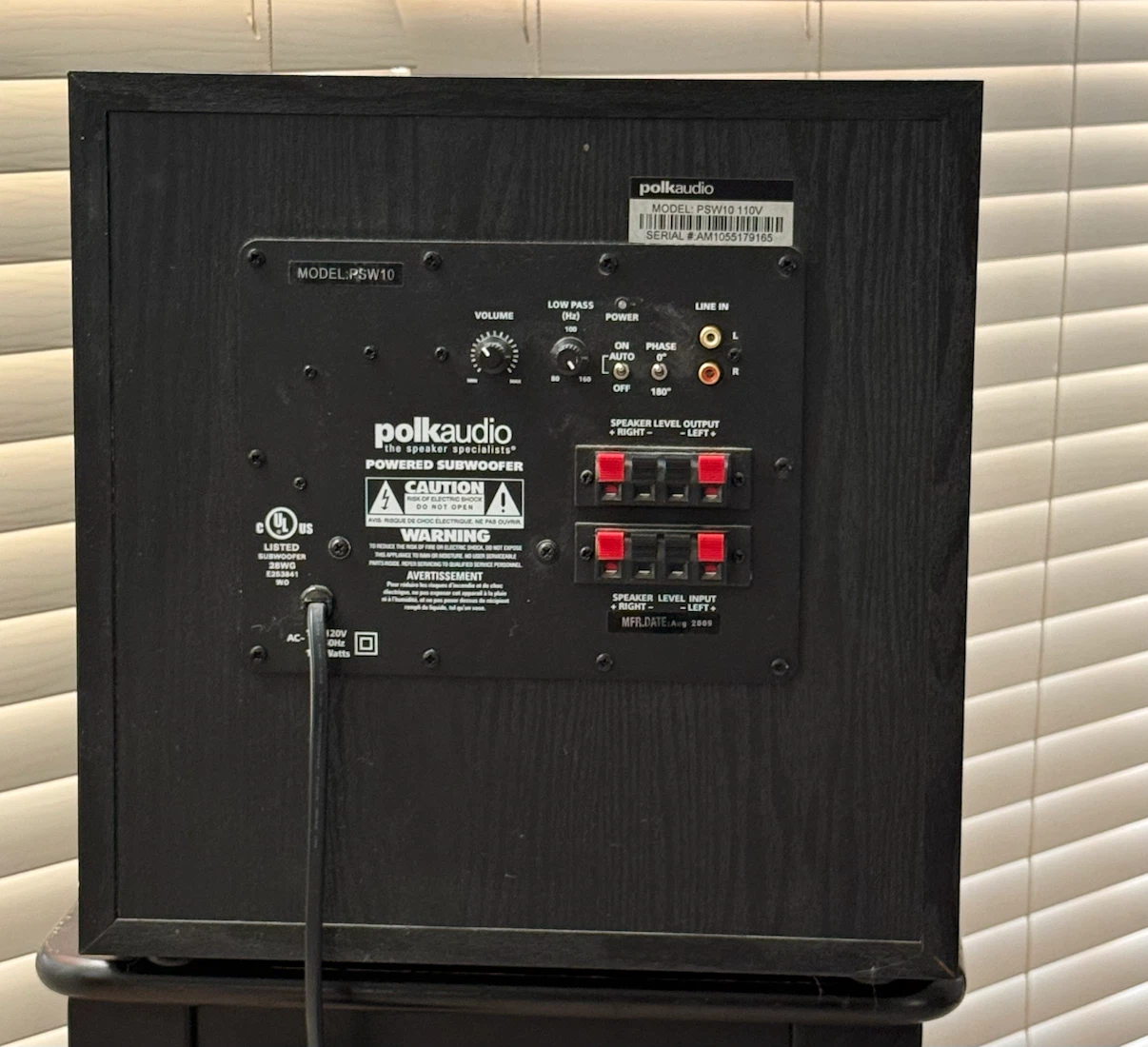 Polk Audio PSW10 Powered Subwoofer - photo 5