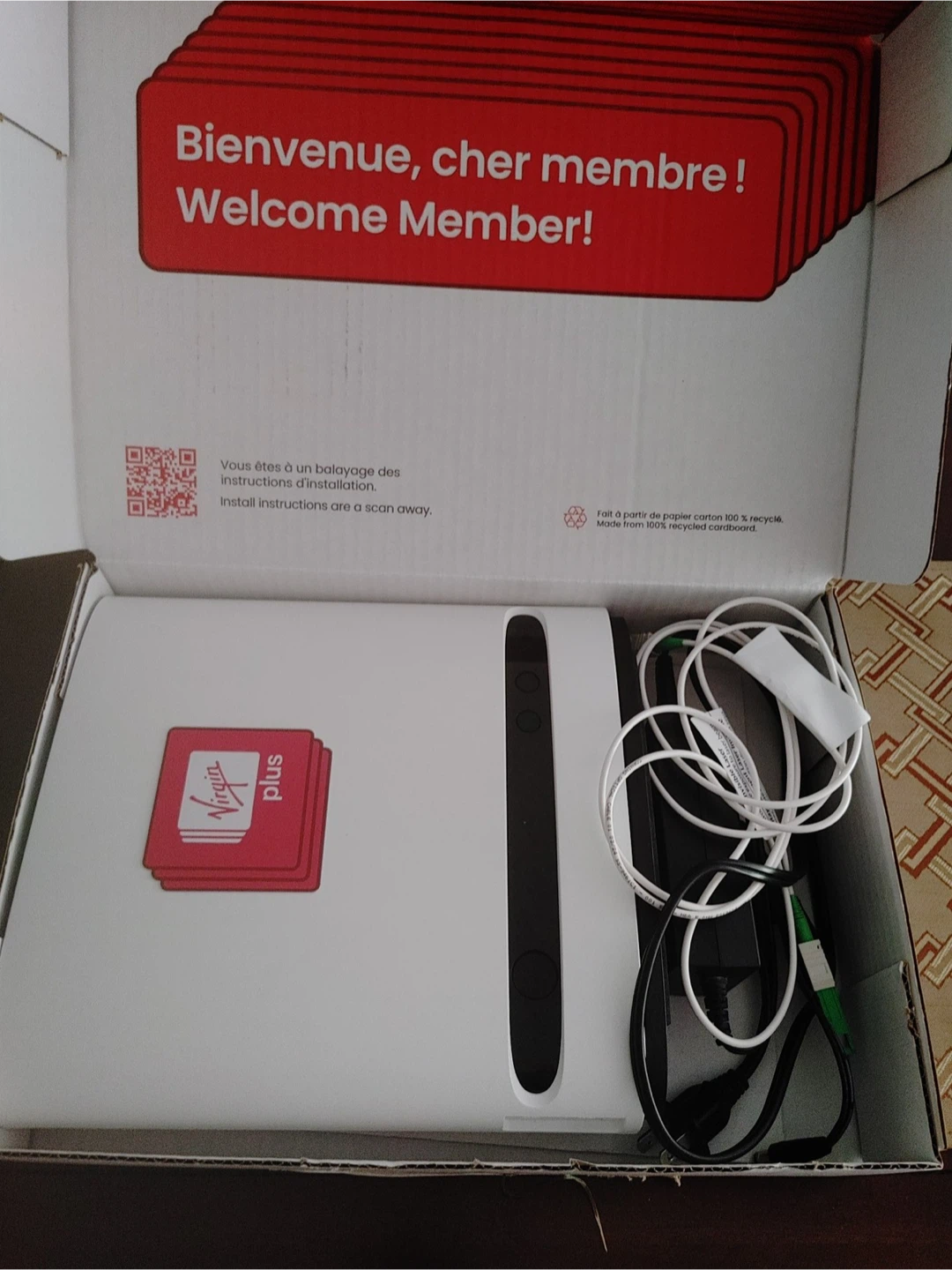 Virgin Plus Vincent Giga Hub Wi-Fi 6E Fiber Optic ONT + Modem