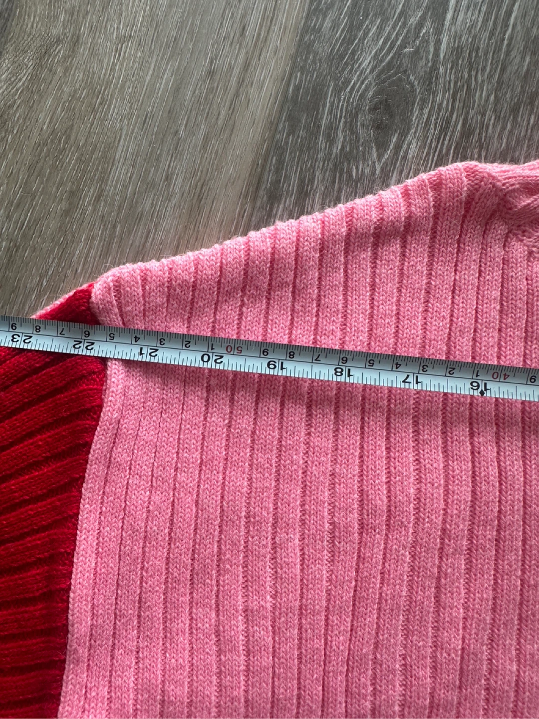 ASOS DESIGN Pink and Red Colorblock Ribbed Knit Sweater Petite S - photo 3