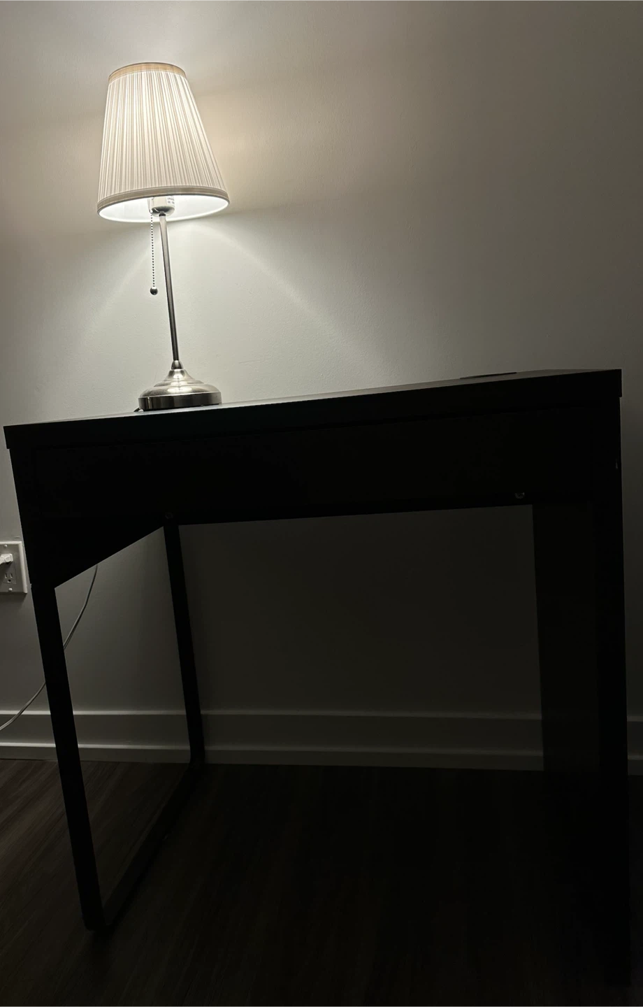 Black Desk with Drawer and Cable Hole - photo 3