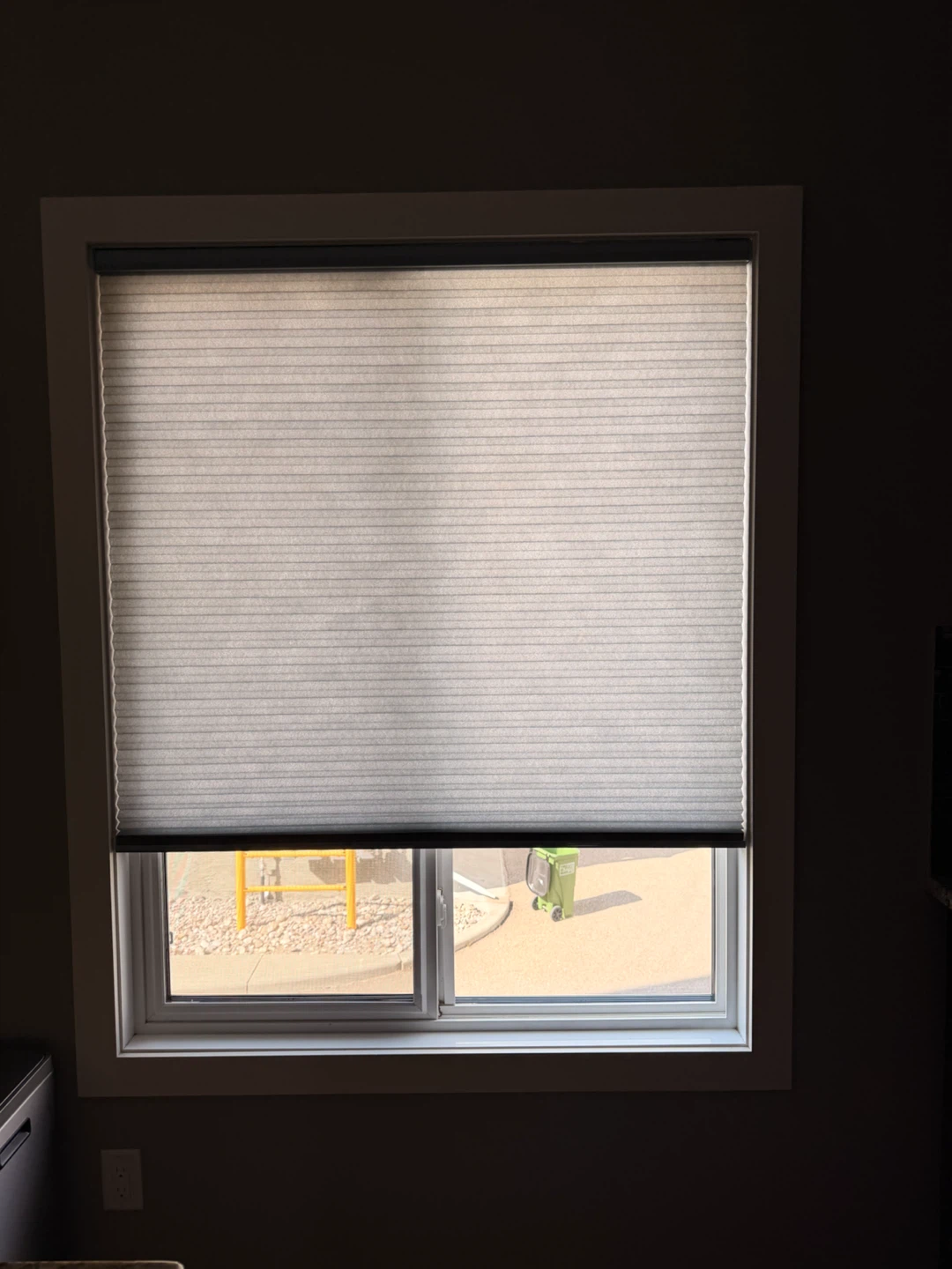 A set of two 45” wide blinds