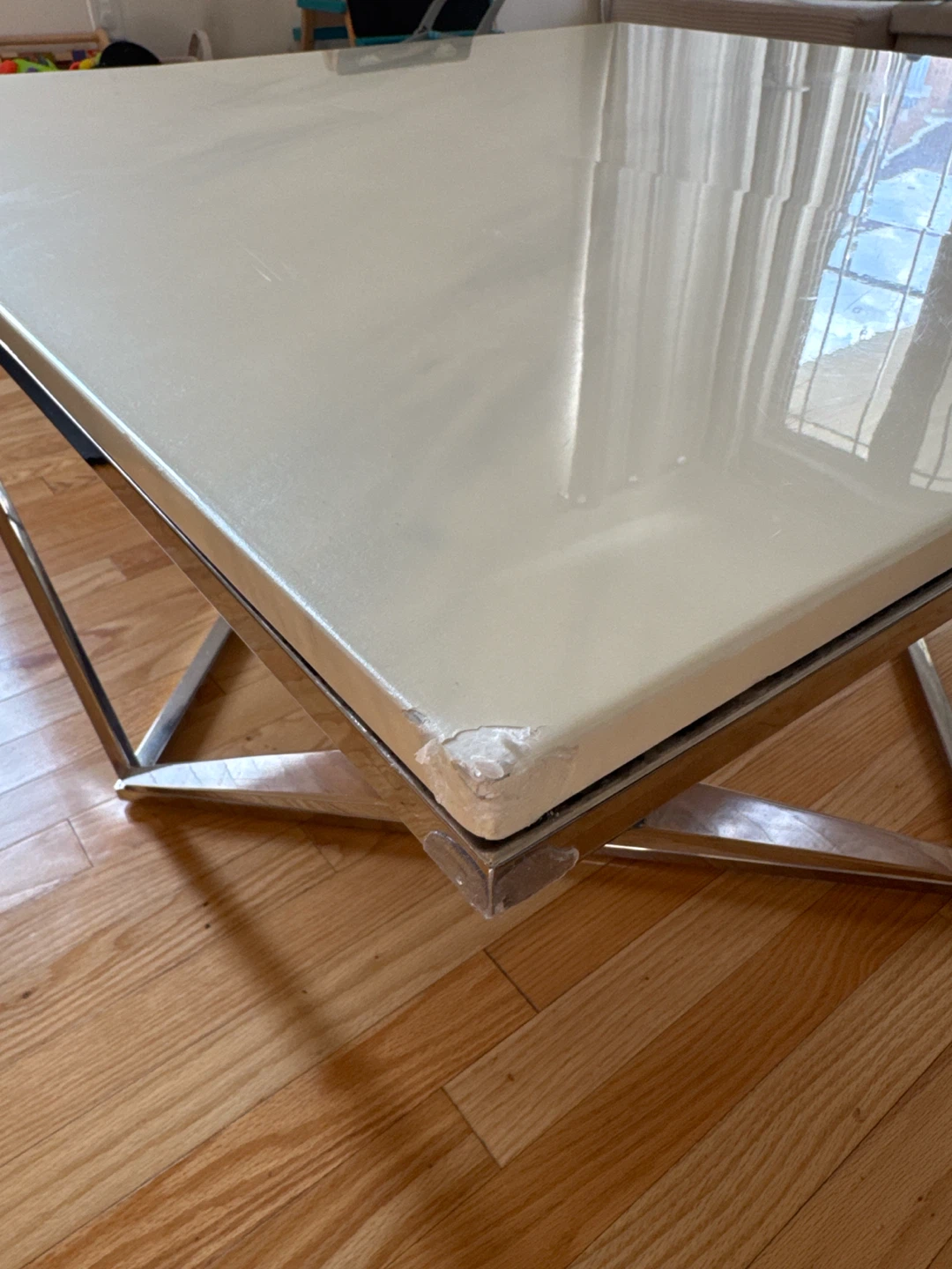 Marble Top Coffee Table with Silver Base - photo 3
