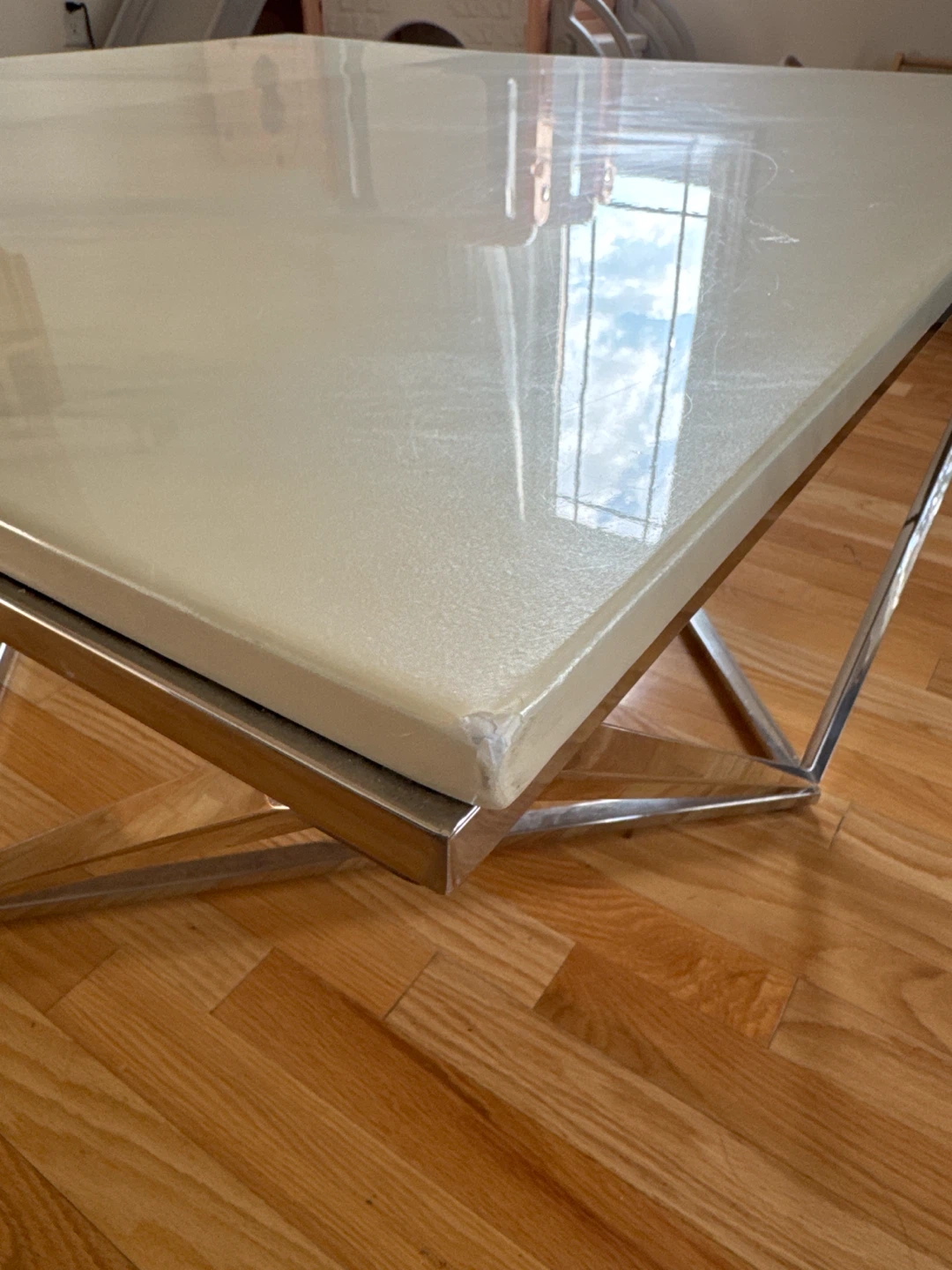 Marble Top Coffee Table with Silver Base - photo 4