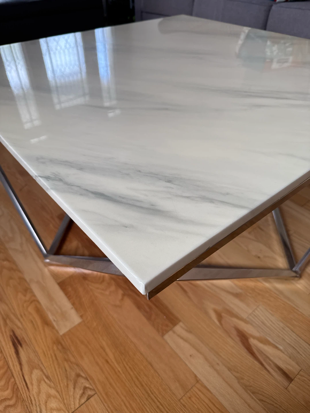Marble Top Coffee Table with Silver Base - photo 5