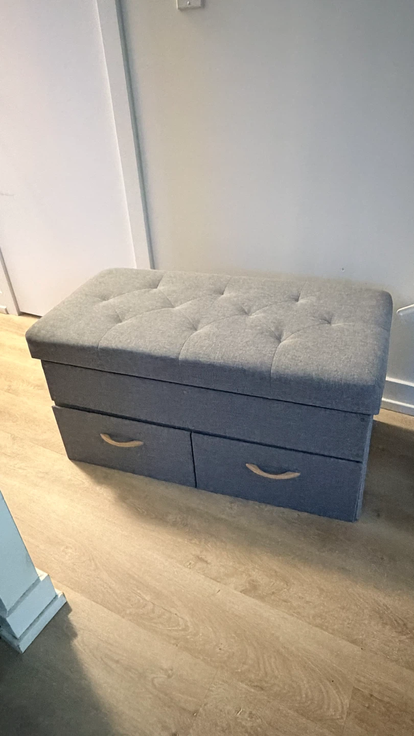 Grey Storage Ottoman