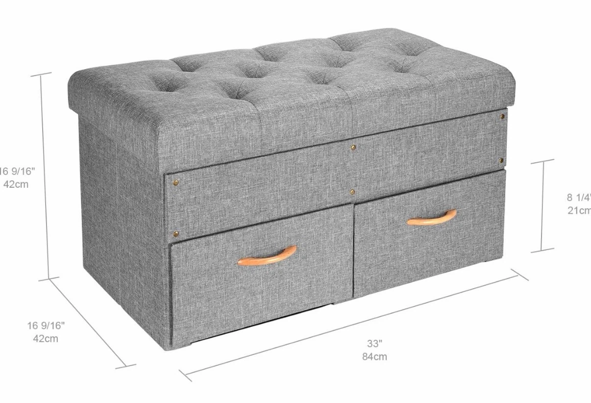 Grey Storage Ottoman - photo 3