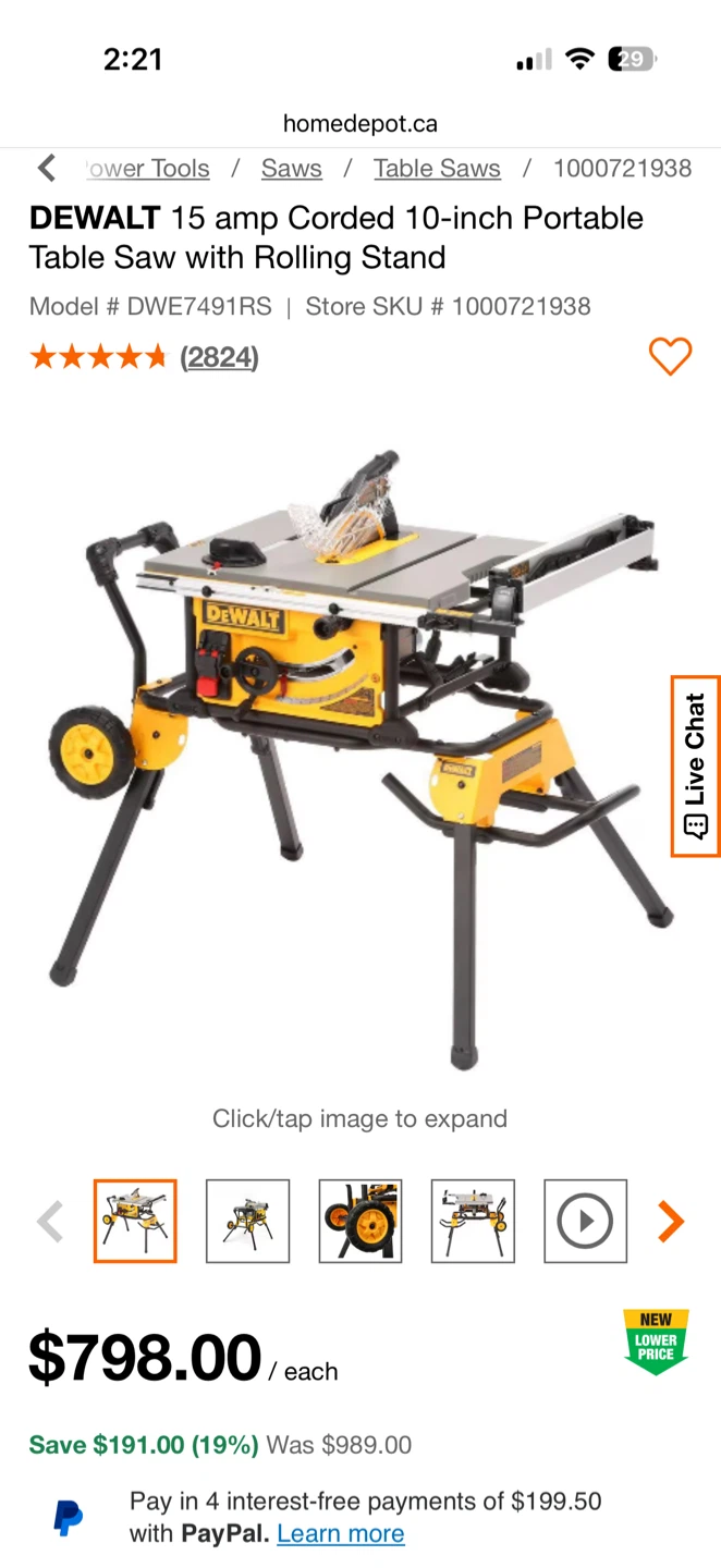 DEWALT 10-inch Portable Table Saw with Rolling Stand - photo 5