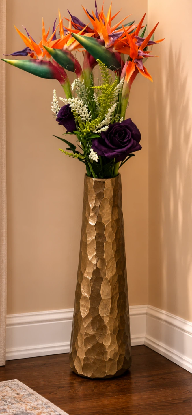 Hammered Gold Tall Vase - photo 2