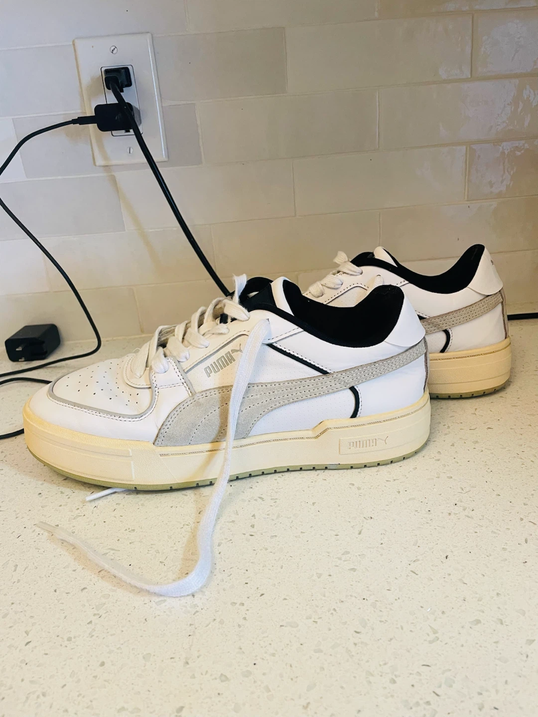 Puma White & Grey Sneakers