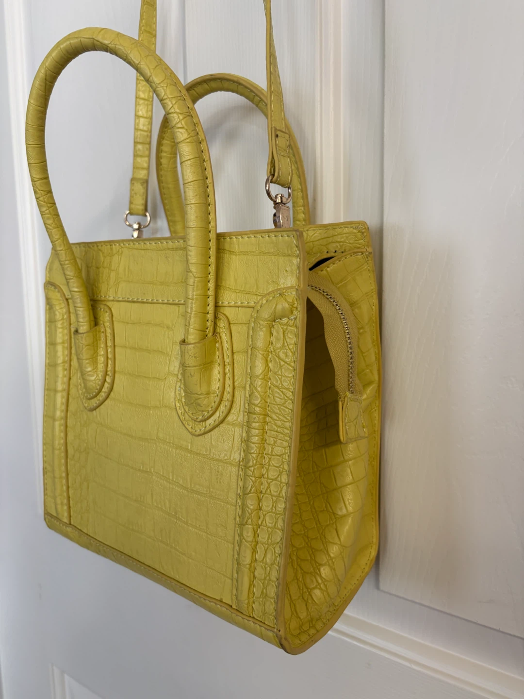 KC Jagger Yellow Croc-Embossed Small Tote Bag - photo 5